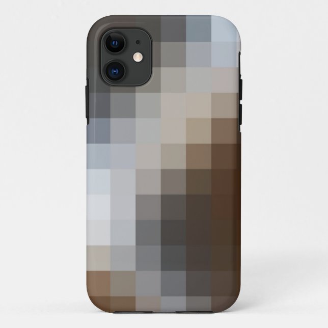 Cool Brown & Gray Mosaic Pattern iphone 11 Case (Back)