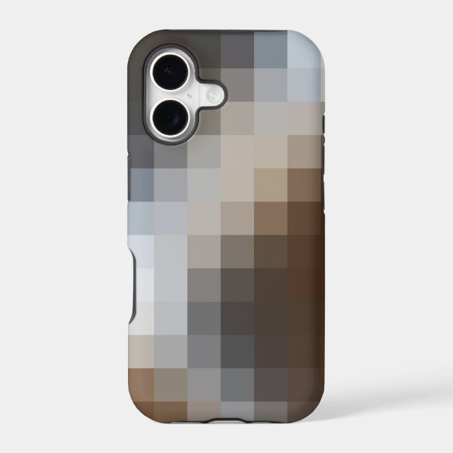 Cool Brown & Gray Mosaic Pattern iphone 11 Case (Back)