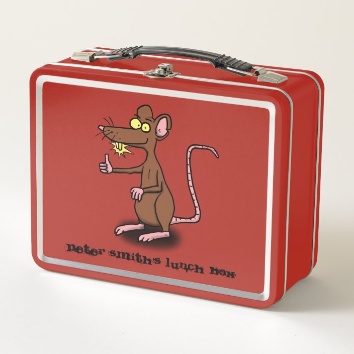 Cool Brown Rat Cartoon Lunch Box Metal Lunch Box Zazzle Com Isolated on white, 3d illustration cool brown rat cartoon lunch box metal lunch box zazzle com