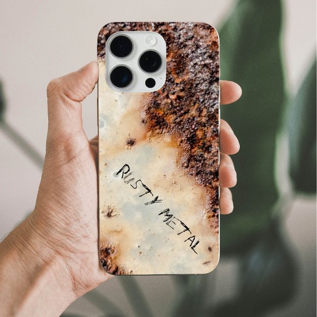 Cool brown rusty metal texture Custom name Case-Mate iPhone Case (Creator Uploaded)