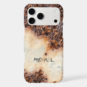 Cool brown rusty metal texture Custom name iPhone 17 Pro Max Case