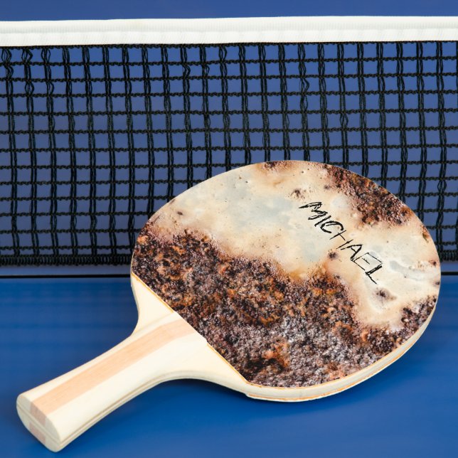 Cool brown rusty metal texture Custom name Ping Pong Paddle (Insitu)