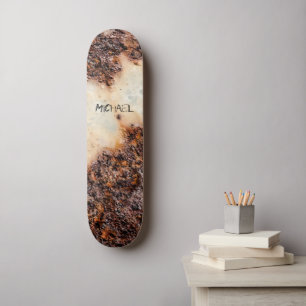 Cool brown rusty metal texture Custom name Skateboard