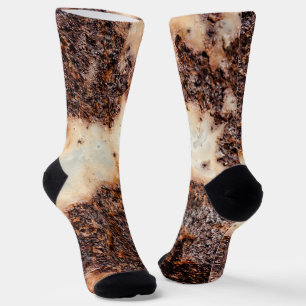 Cool brown rusty metal texture Custom name Socks