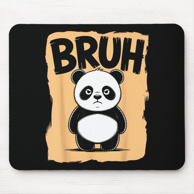Cool Bruh Panda Men Women Kids Teens Funny Bruh Pa Mouse Pad (Front)
