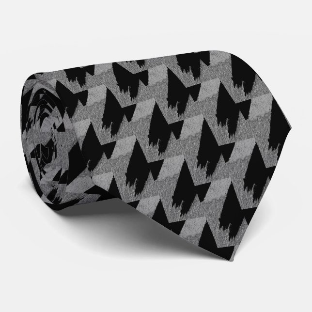 Cool Brush Stroke Pattern Neck Tie (Rolled)