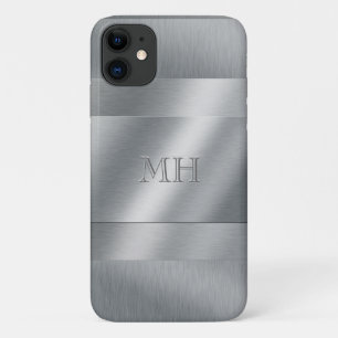 Cool Brushed Metal Look Monogram iPhone 11 Case