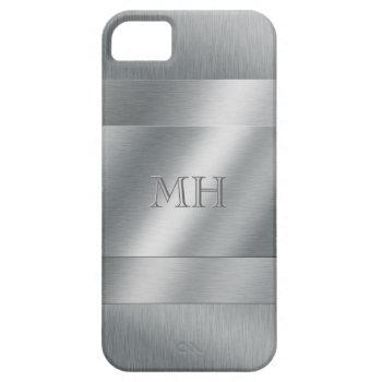 Cool Brushed Metal Look Monogram iPhone SE/5/5s Case