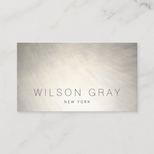 Cool Brushed Silver Modern Chic Industrial Business Card