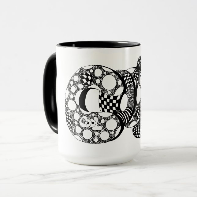 Cool, Bubble Letter Art, Boho, Hippie, Coffee Mug (Front Left)