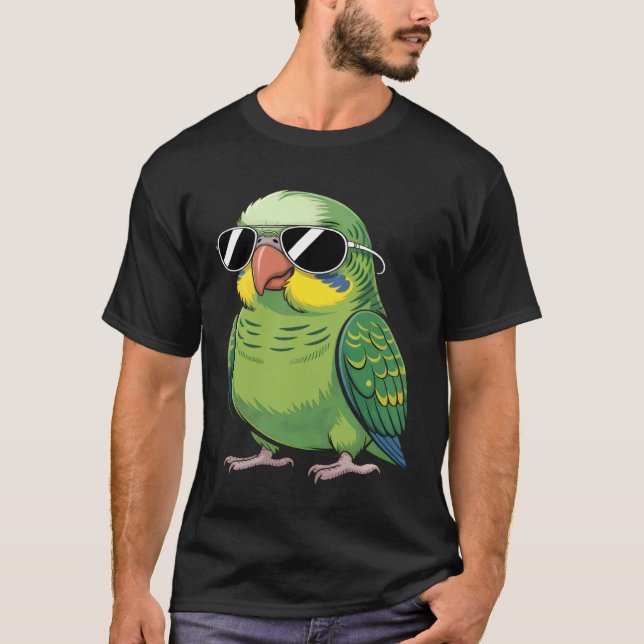 Cool Budgie Sunglasses T-Shirt (Front)