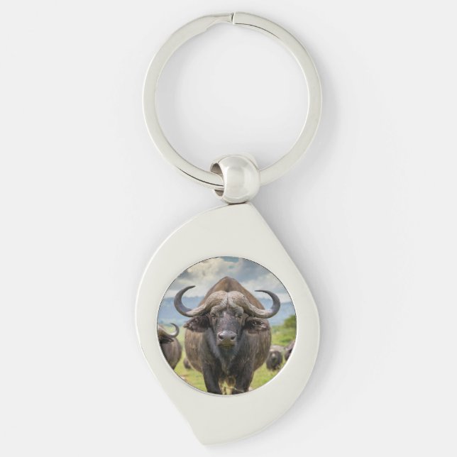 Cool Buffalo Metal Keychain! Keychain (Front)