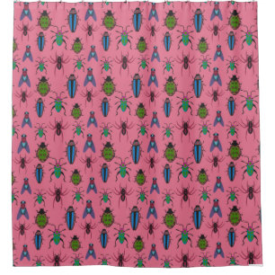Cool Bugs Pattern Shower Curtain