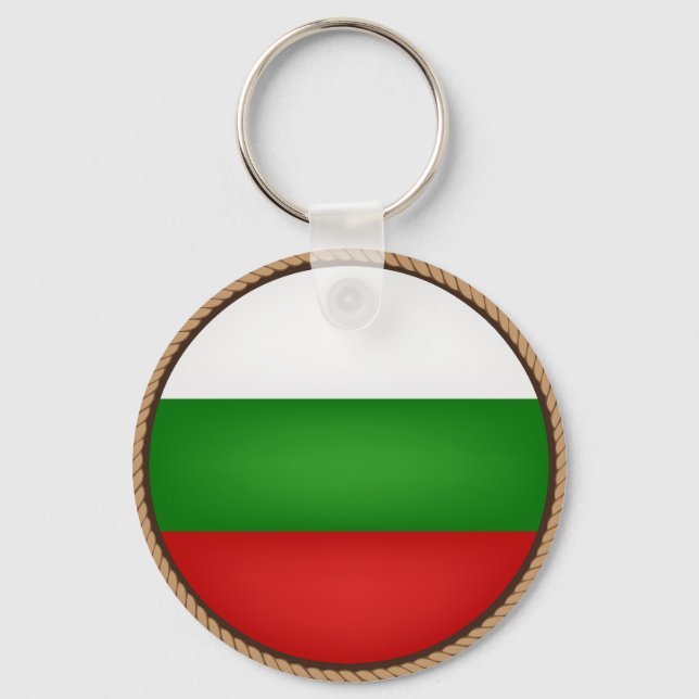 Cool Bulgaria Flag Seal Keychain (Front)