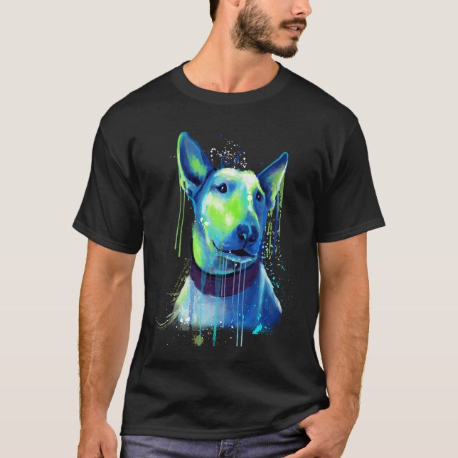 Cool Bull Terriers Painting T-Shirt (Front)