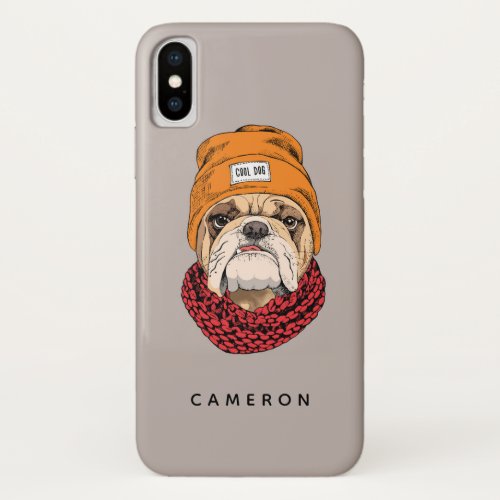 Cool Bulldog  Add Your Name iPhone X Case