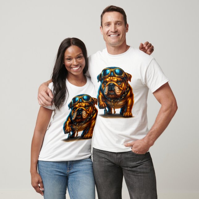 Cool Bulldog Bling – Hip Hop Dog Graphic T-Shirt (Unisex)