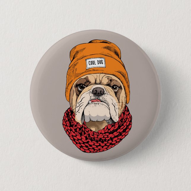 Cool Bulldog Button (Front)