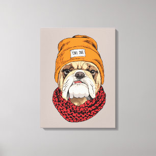 Cool Bulldog Canvas Print
