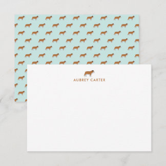 Cool Bulldog Personalized Thank You Note Card