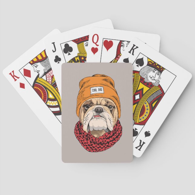 Cool Bulldog Poker Cards (Back)