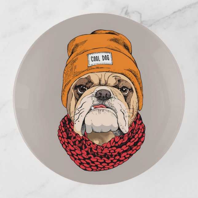 Cool Bulldog Trinket Tray (Front)