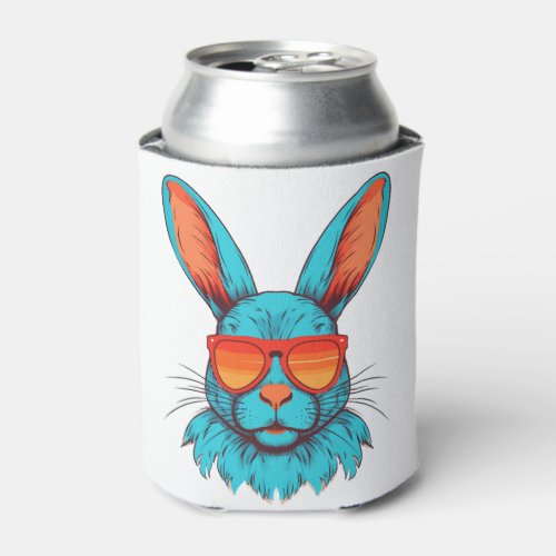 Cool Bunny Face Sunglasses For Easter Rabbit Can Cooler
