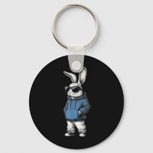 Cool Bunny Face Sungles Rabbit Happy Easter Day Ki Keychain