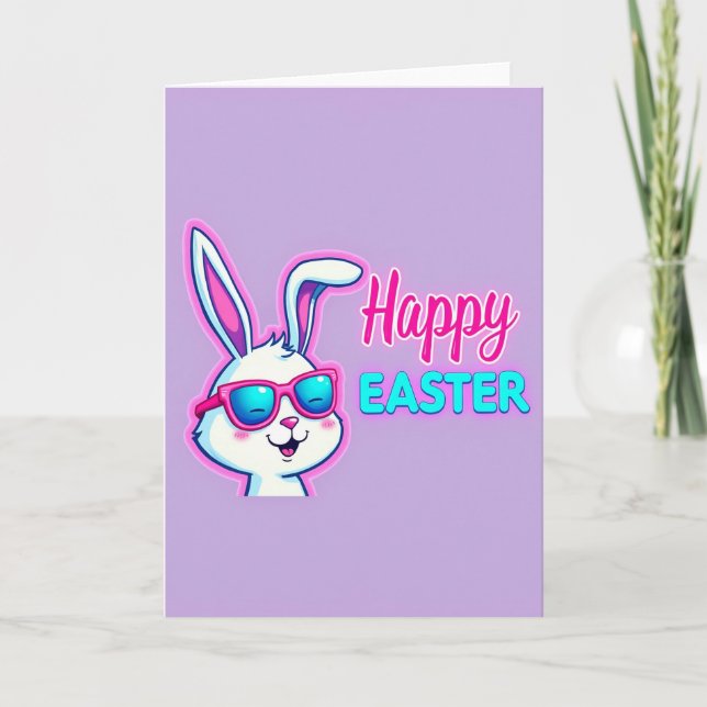 Cool Bunny Happy Easter Card (Front)