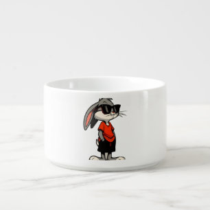 Cool Bunny in Shades Cartoon Illustration Bowl