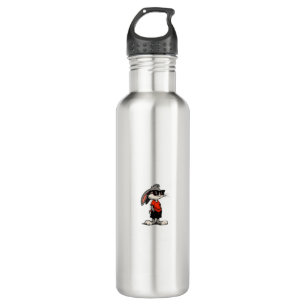 Cool Bunny in Shades Cartoon Illustration Stainless Steel Water Bottle