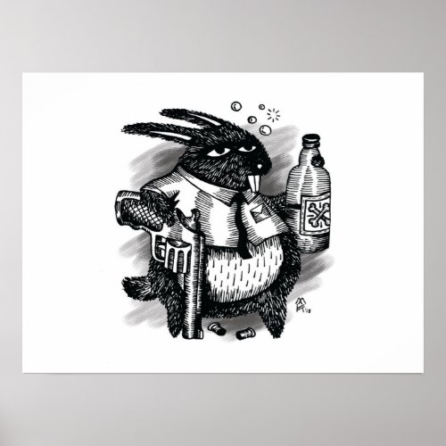 Cool Bunny Painting  Bunny Rabbit Lover Gift Poster