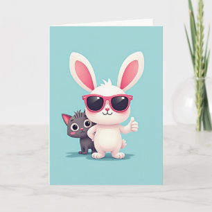 Cool Bunny Pal Greeting Card