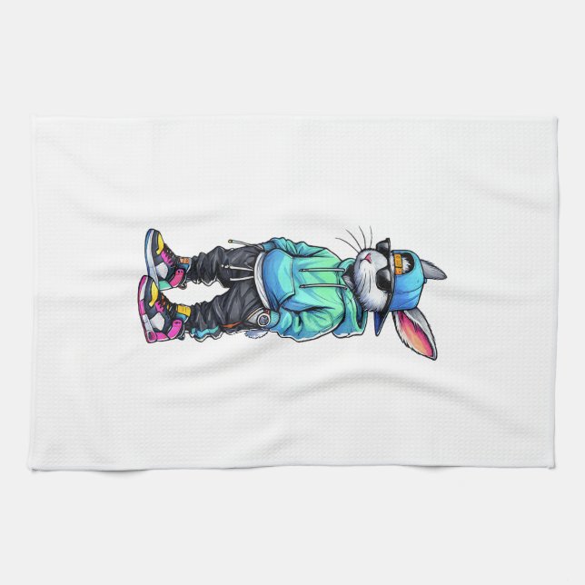 Cool Bunny Rabbit Sunglasses Easter Day For Boys M Kitchen Towel (Horizontal)