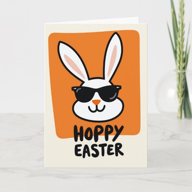 Cool Bunny Seasonal Greeting Card (Front)