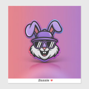 Cool Bunny Sticker: Trendy & Fun Design! Sticker
