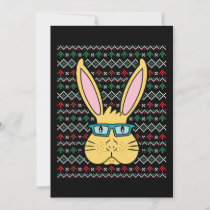 Cool Bunny Ugly Christmas Sweaters Pattern Invitation