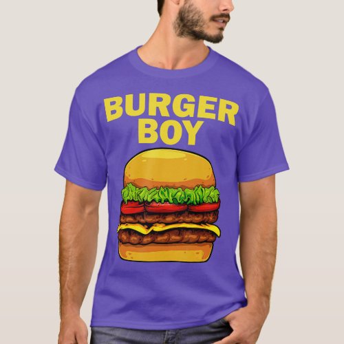 Cool Burger Art For Boys Men Hamburger Cheeseburge T_Shirt