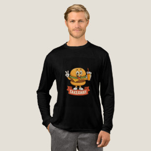 Cool Burger Buddy with Juice – Fun Cartoon Charact Tri-Blend Shirt