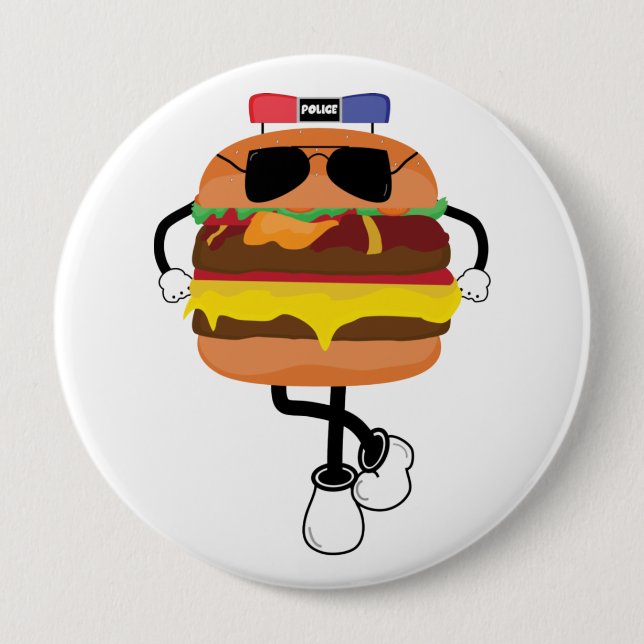 Cool Burger Police Button (Front)