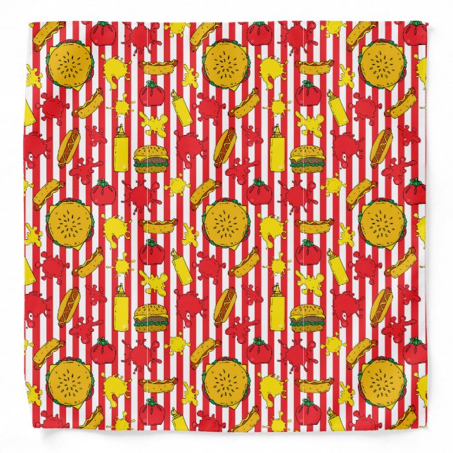Cool Burgers Hot Dogs Fast Food Grill Chef Bandana (Front)