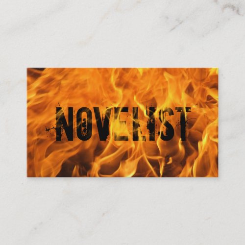 Cool Burning Fire Novelist Business Card
