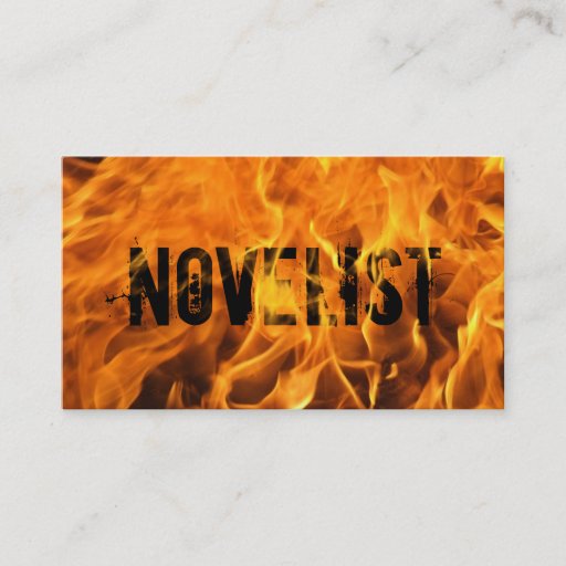 Customizable Cool Burning Fire Novelist Business Card