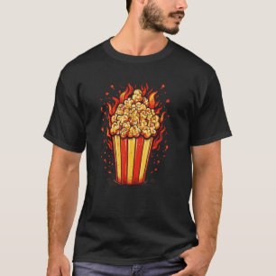 Cool burning Popcorn in red Box with Flames T-Shirt