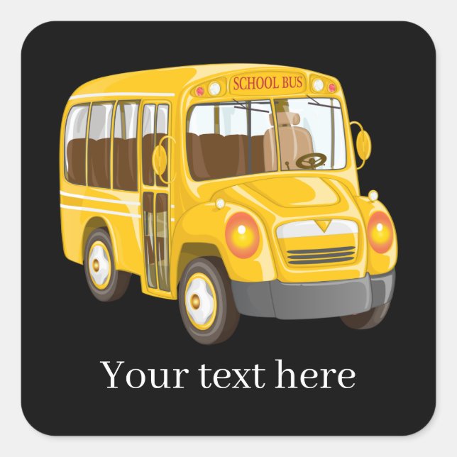 cool Bus driver add text  Square Sticker (Front)