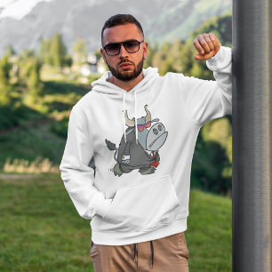 Cool Business Bull in Suit with Sunglasses  Hoodie