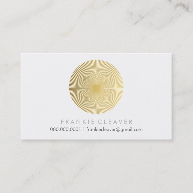 COOL BUSINESS CARD bold spot gold foil sunburst (Front)