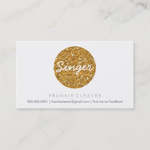 Customizable COOL BUSINESS CARD bold spot gold glitter effect