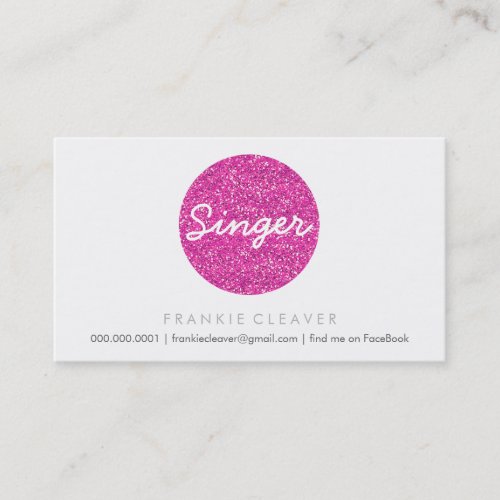 COOL BUSINESS CARD bold spot pink glitter effect