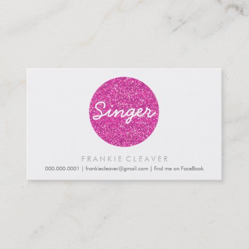 Customizable COOL BUSINESS CARD bold spot pink glitter effect